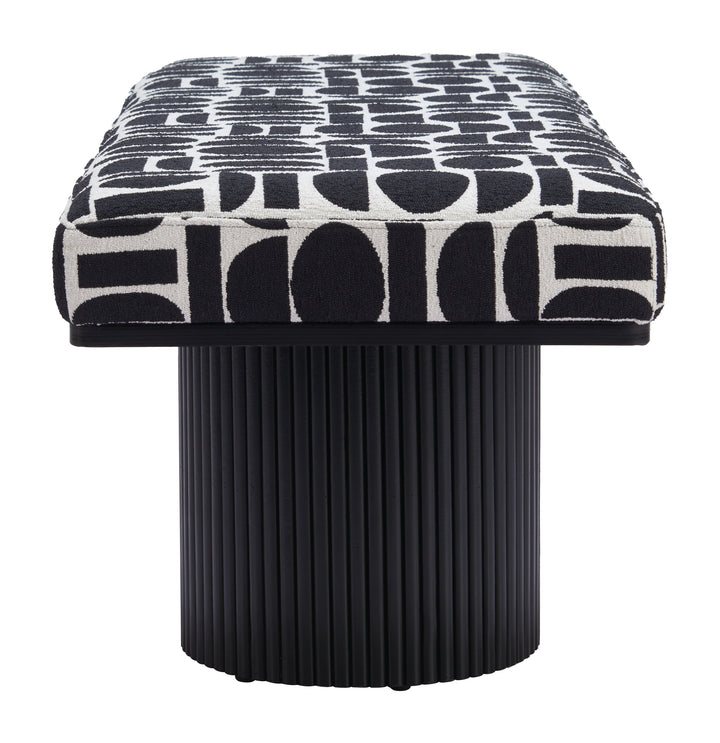 Zuo Botoia Bench Black & White
