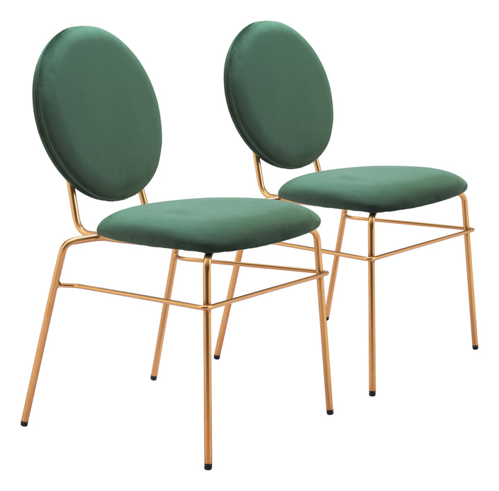 Zuo Odessa Dining Chair (Set of 2) Green & Gold