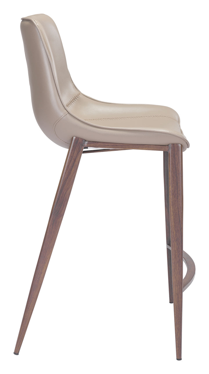 Zuo Magnus Counter Stool (Set of 2) Brown & Walnut
