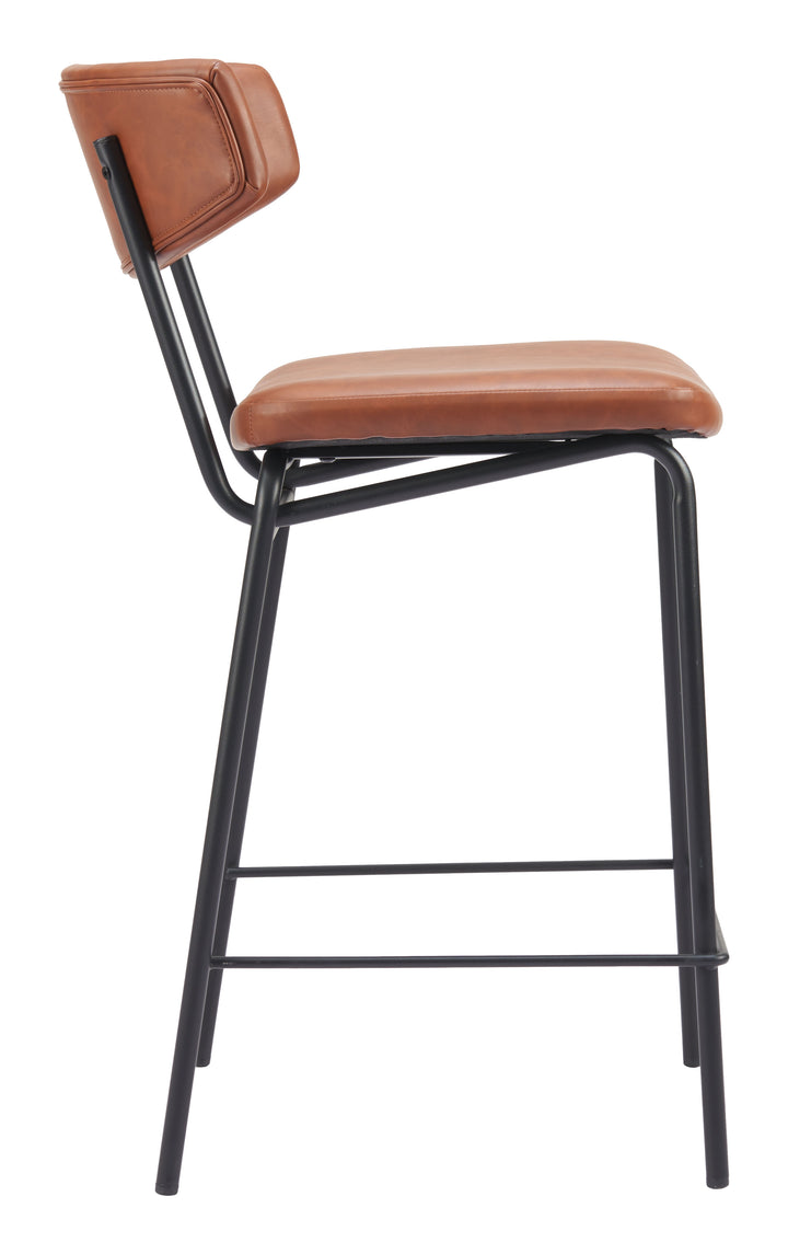 Zuo Charon Counter Stool (Set of 2) Vintage Brown