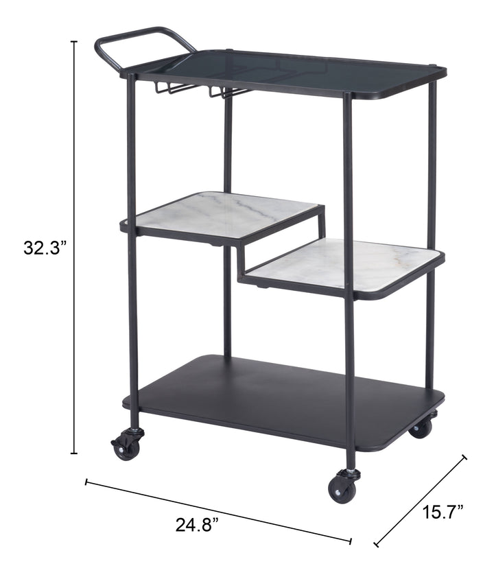 Zuo Constanza Bar Cart Black