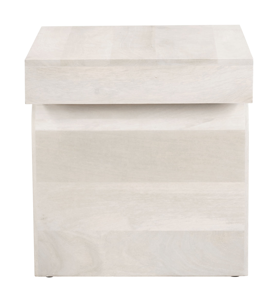 Zuo Kiel Side Table Whitewashed