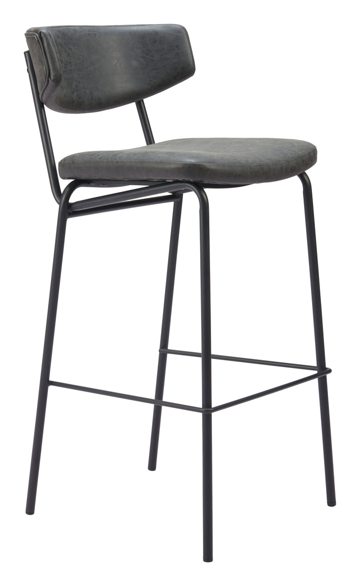 Zuo Charon Barstool (Set of 2) Vintage Black
