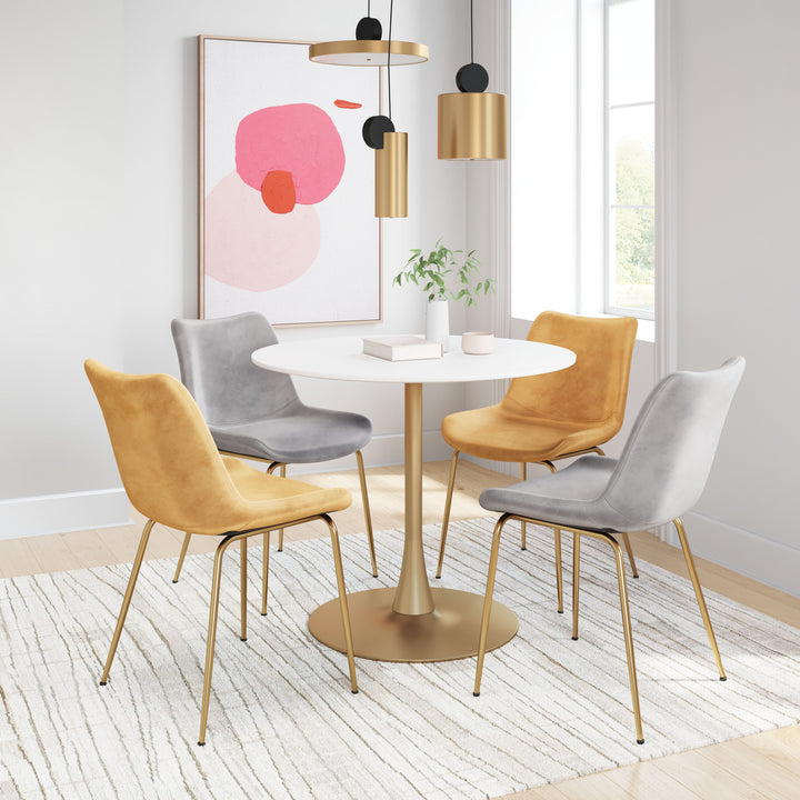 Zuo Opus Dining Table White & Gold