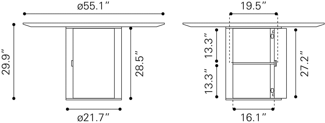 Zuo Izola Dining Table Brown