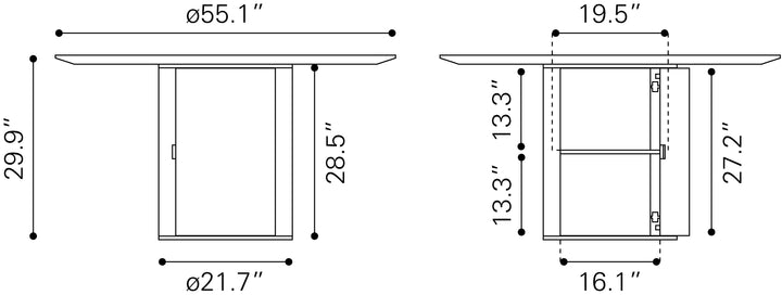 Zuo Izola Dining Table Brown
