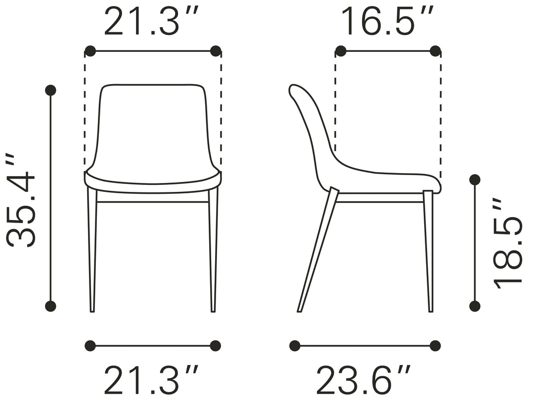 Zuo Magnus Dining Chair (Set of 2) Slate Gray & Walnut