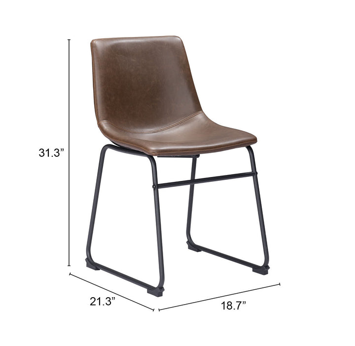 Zuo Smart Dining Chair (Set of 2) Vintage Espresso