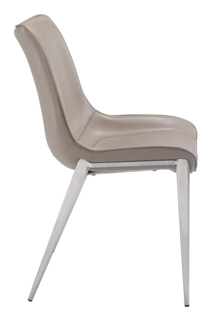 Zuo Magnus Dining Chair (Set of 2) Brown & Silver