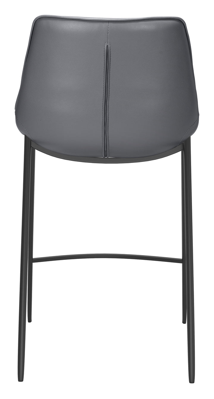 Zuo Magnus Counter Stool (Set of 2) Dark Gray & Black