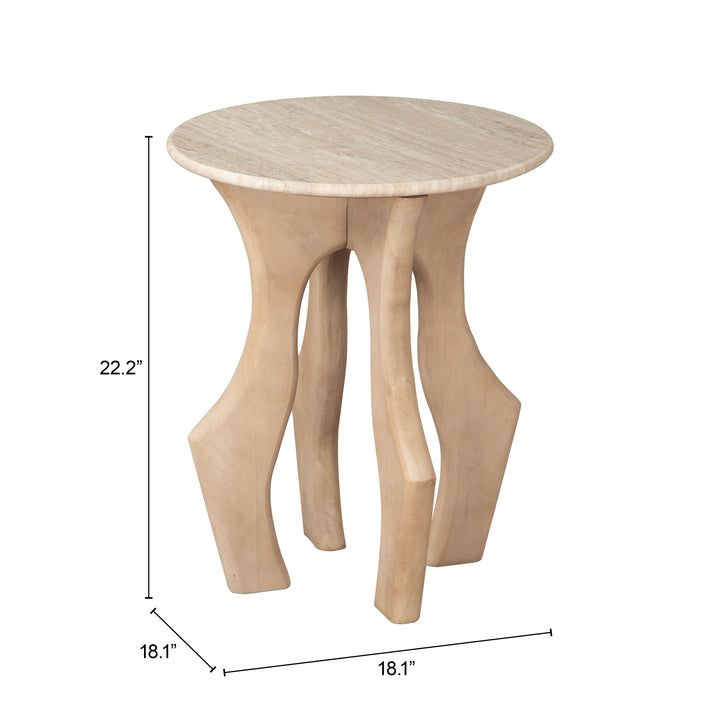 Zuo Eda Side Table White & Natural