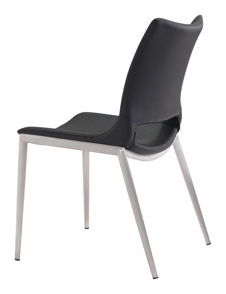 Zuo Ace Dining Chair (Set of 2) Black & Silver