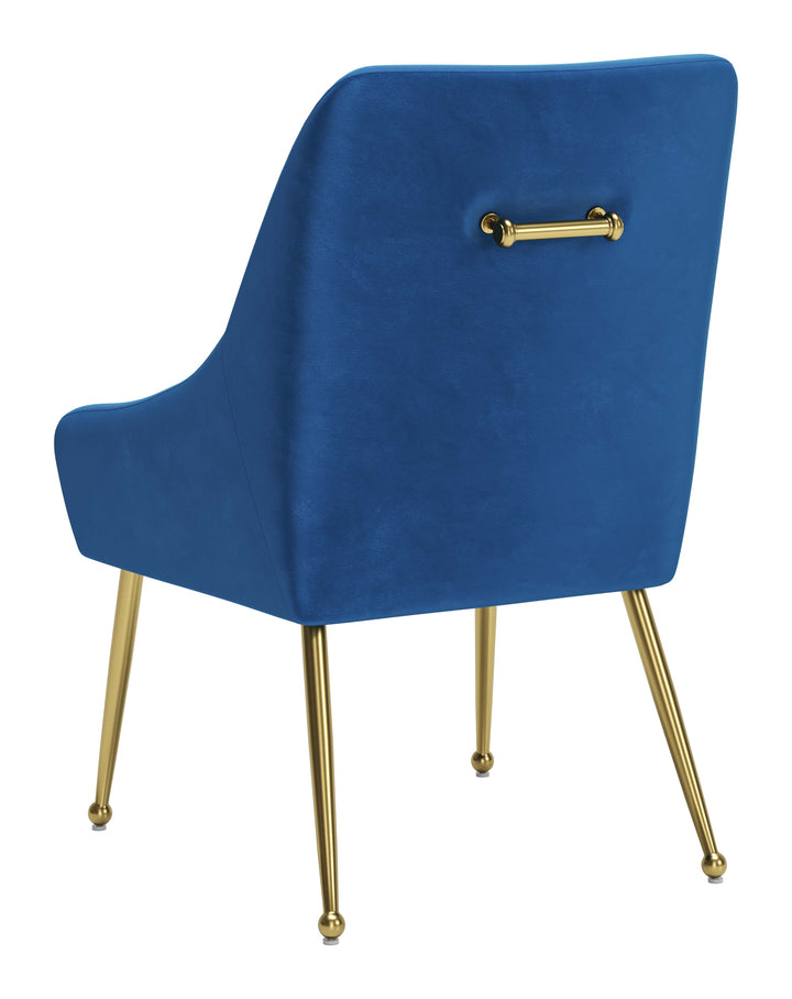 Zuo Maxine Dining Chair Navy Blue & Gold