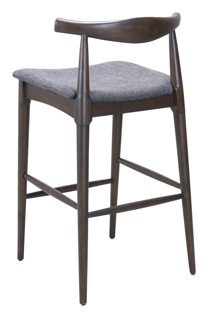 Zuo Tuzka Barstool (Set of 2) Gray & Espresso