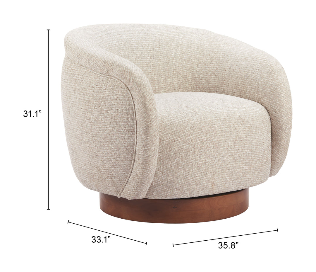 Zuo Vinta Swivel Chair Beige