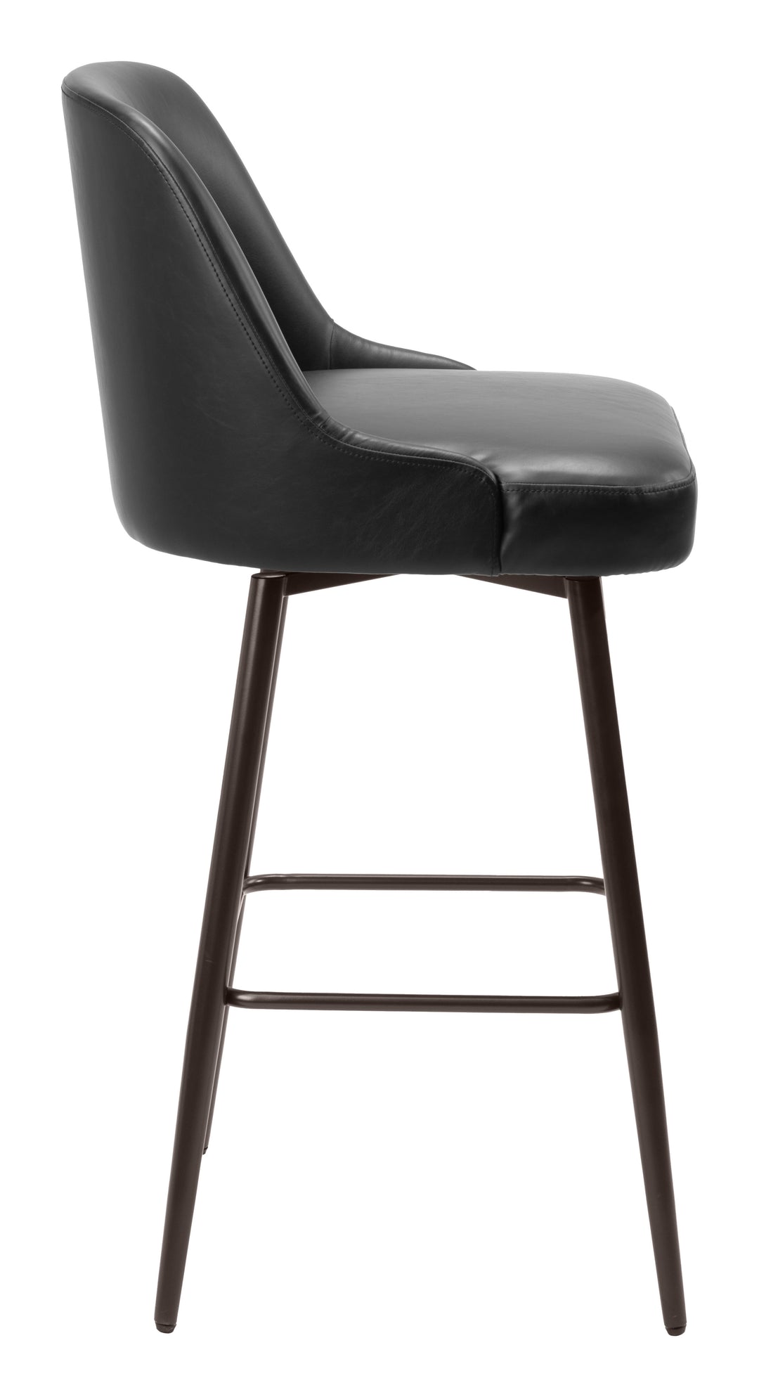 Zuo Keppel Swivel Barstool Black & Bronze