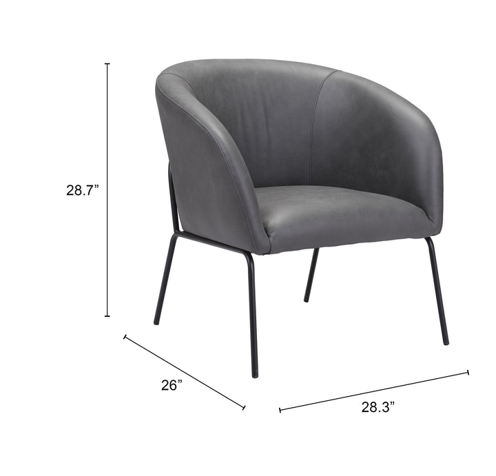 Zuo Quinten Accent Chair Vintage Gray