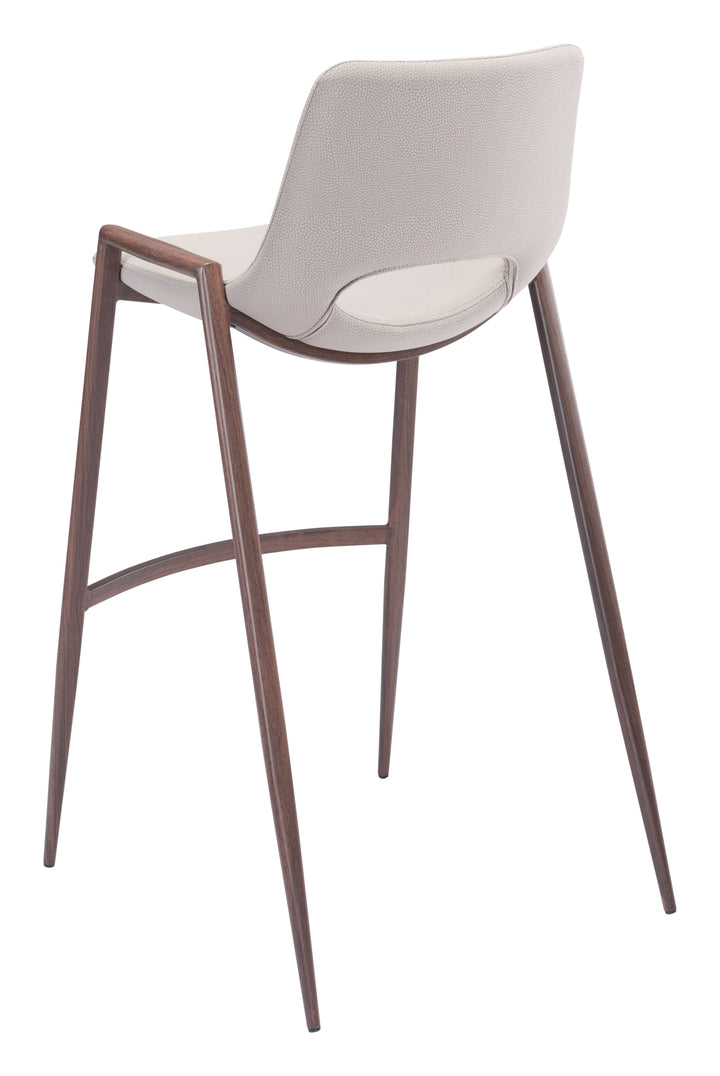 Zuo Desi Barstool (Set of 2) Beige & Walnut