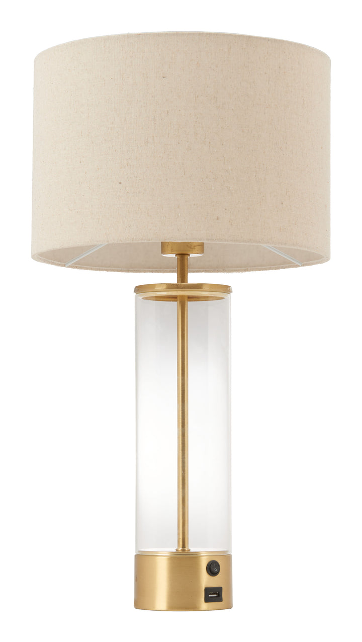 Zuo Boreal Table Lamp Beige & Gold