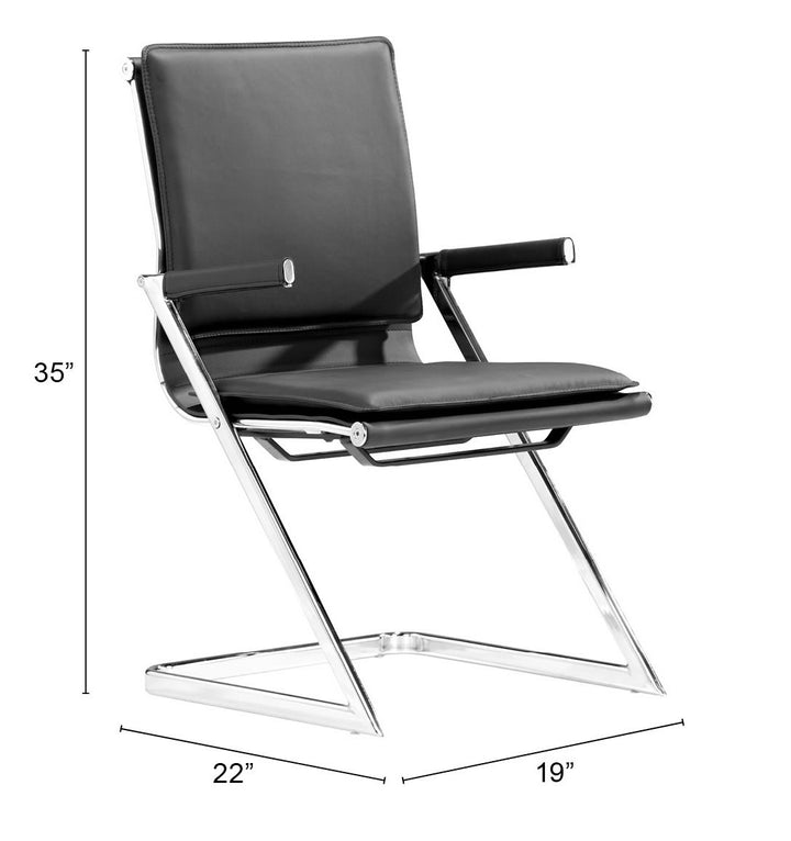 Zuo Lider Plus Conference Chair (Set of 2) Black