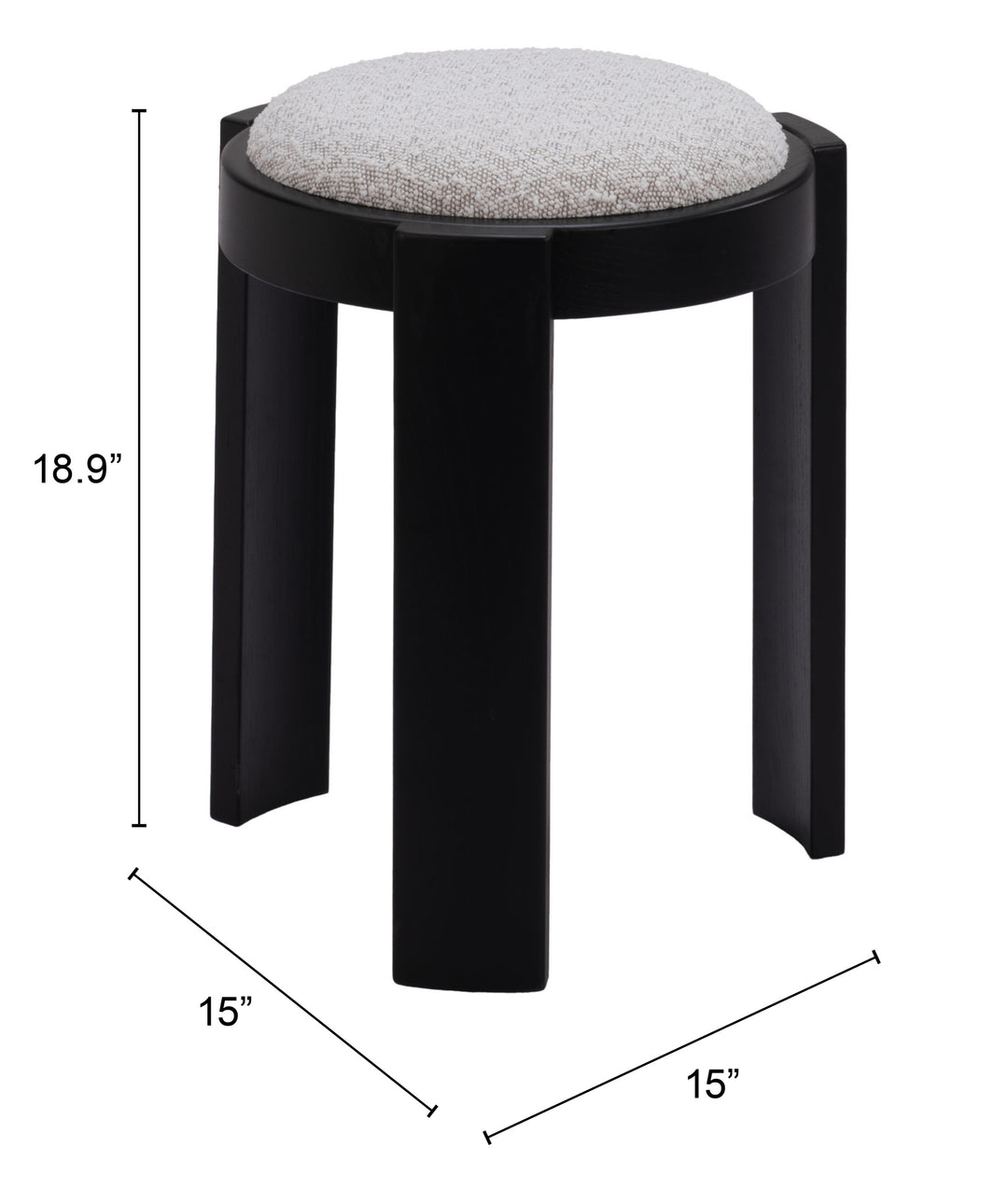 Zuo Banjul Ottoman Misty Gray
