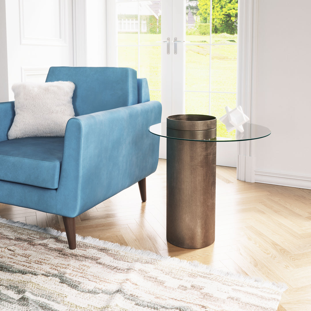 Zuo Emi End Table Antique Bronze
