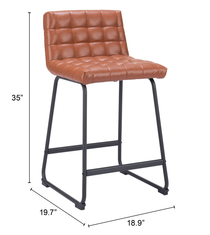 Zuo Pago Counter Stool (Set of 2) Brown