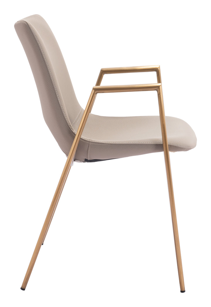 Zuo Desi Dining Chair (Set of 2) Beige & Gold