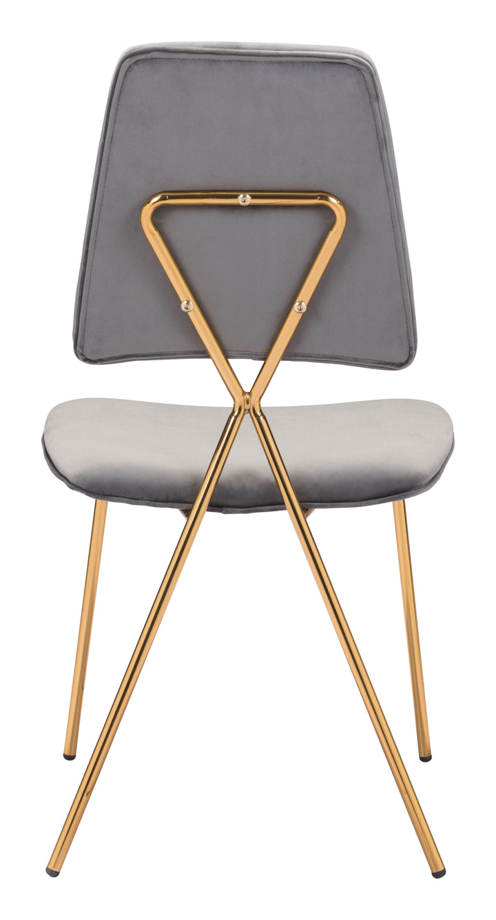 Zuo Chloe Dining Chair (Set of 2) Gray & Gold