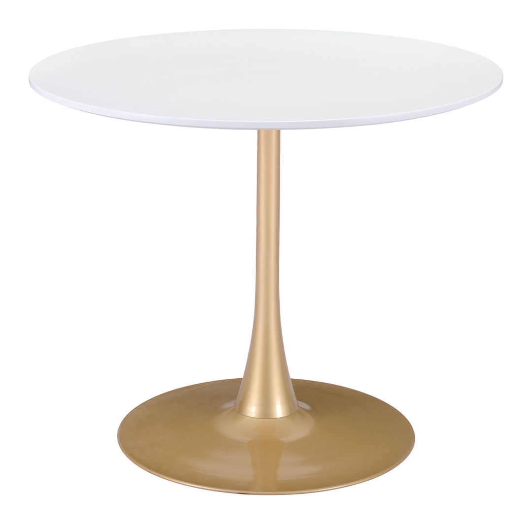 Zuo Opus Dining Table White & Gold
