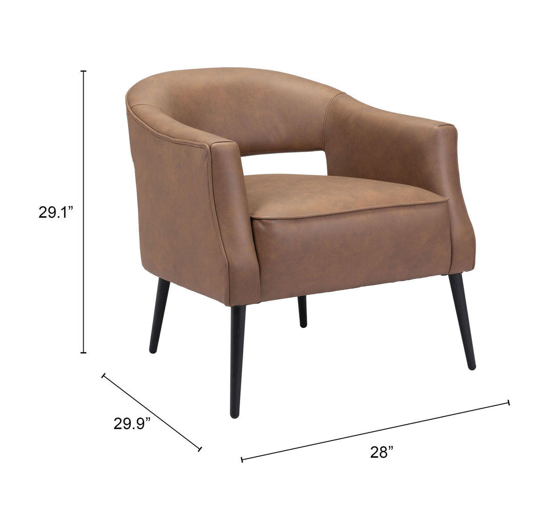 Zuo Berkeley Accent Chair Vintage Brown