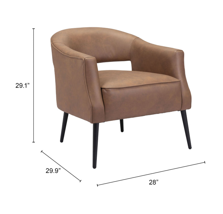 Zuo Berkeley Accent Chair Vintage Brown