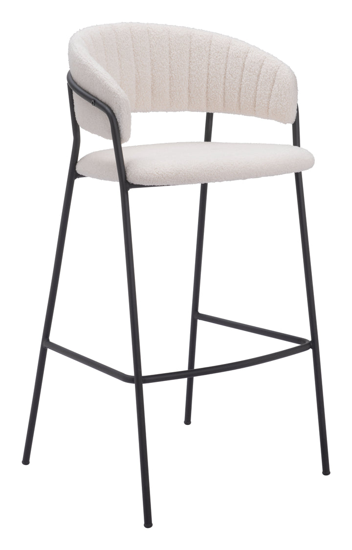 Zuo Josephine Barstool (Set of 2) Cream