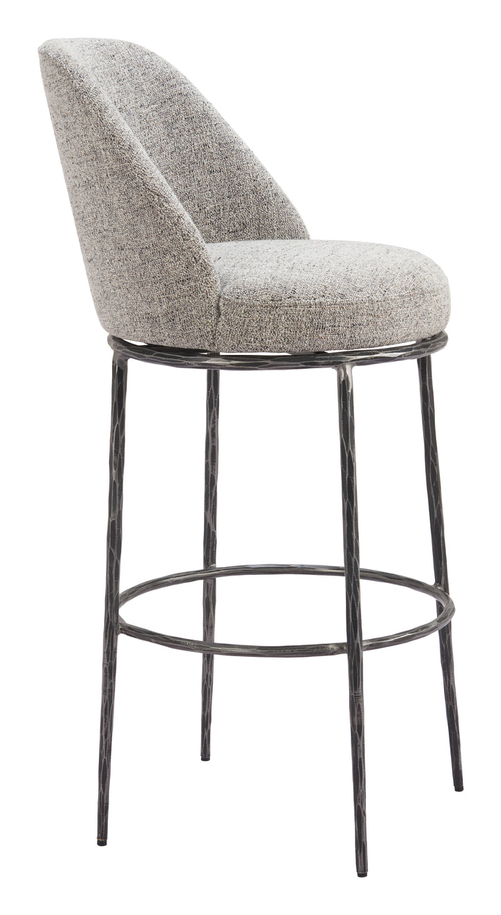 Zuo Nordhavn Swivel Barstool Gray