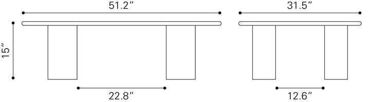 Zuo Risan Coffee Table Whitewashed