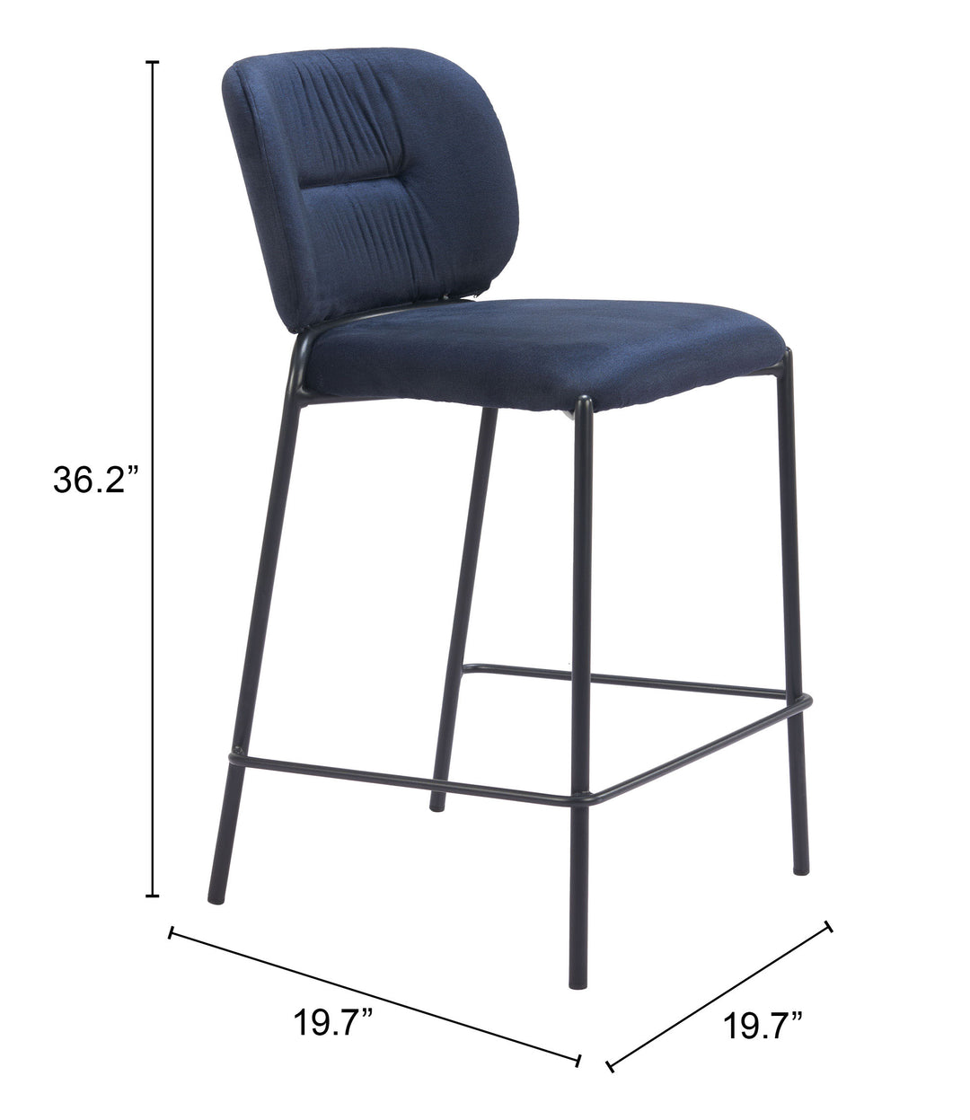 Zuo Plat Counter Stool (Set of 2) Blue
