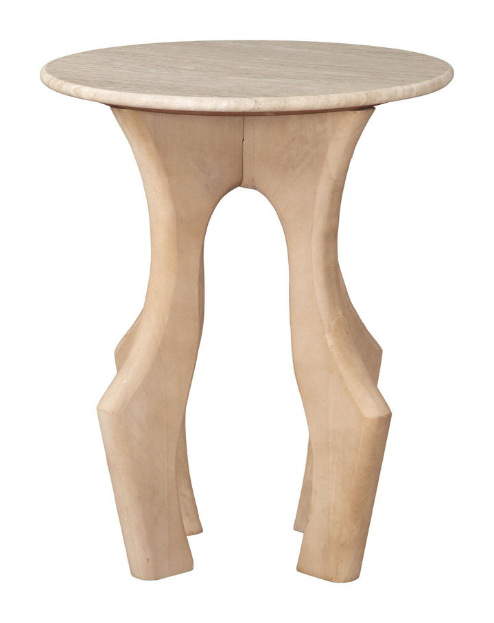 Zuo Eda Side Table White & Natural