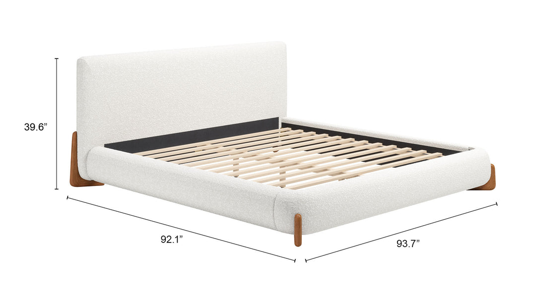 Zuo Baris King Bed Ivory