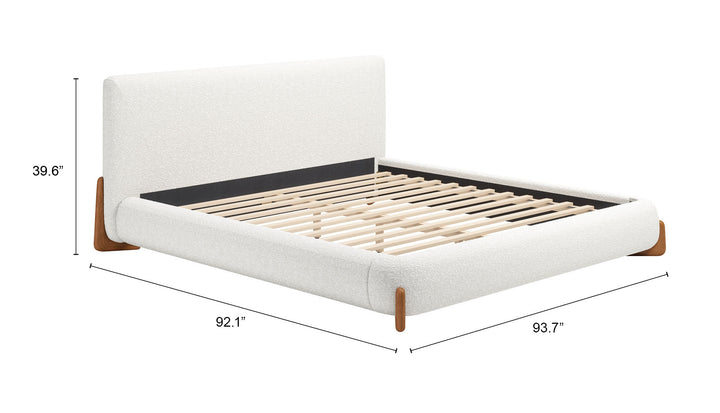Zuo Baris King Bed Ivory