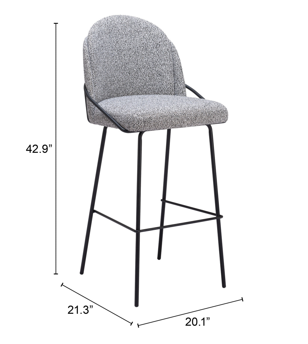 Zuo Jambi Barstool (Set of 2) Black & White