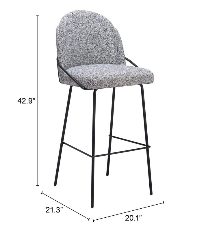 Zuo Jambi Barstool (Set of 2) Black & White