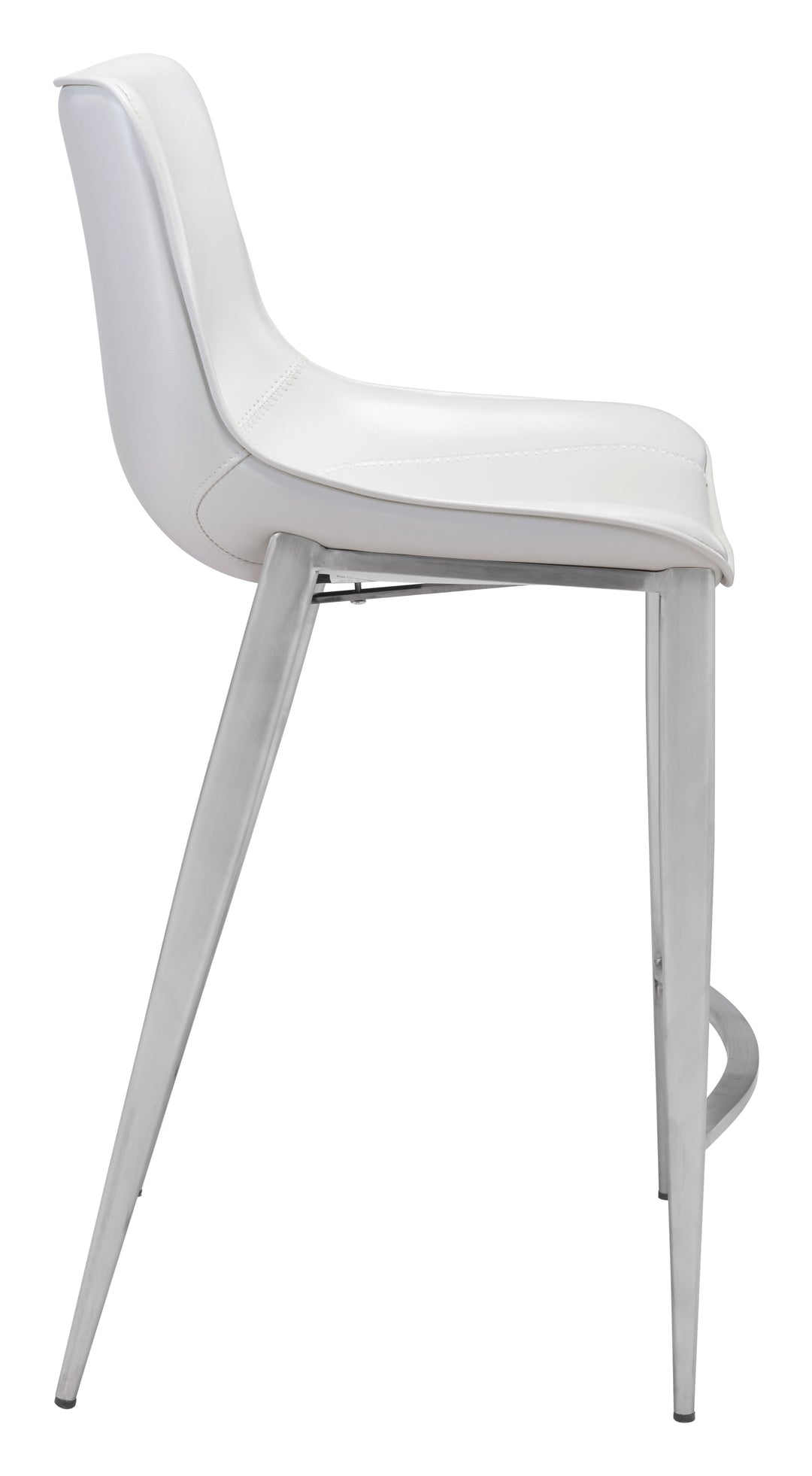 Zuo Magnus Counter Stool (Set of 2) White & Silver