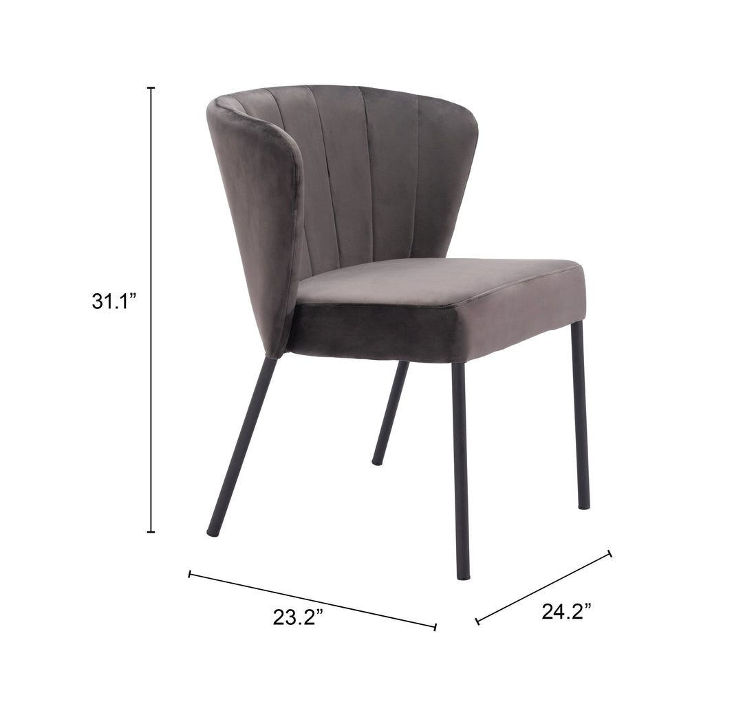 Zuo Aimee Dining Chair (Set of 2) Gray