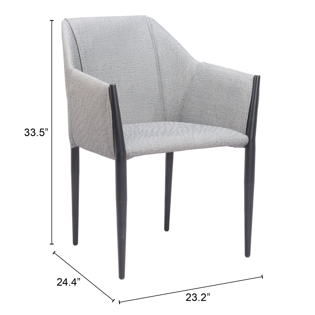 Zuo Andover Dining Chair (Set of 2) Slate Gray