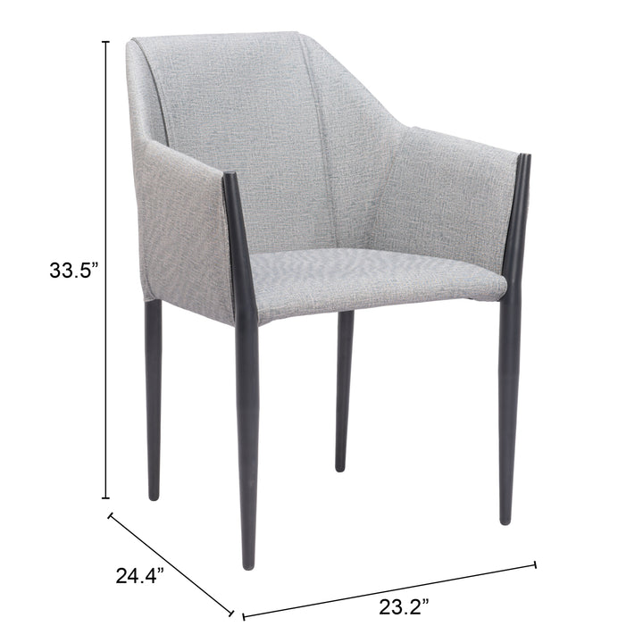 Zuo Andover Dining Chair (Set of 2) Slate Gray