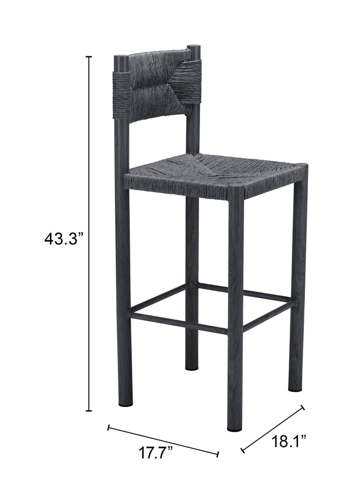 Zuo Iska Barstool (Set of 2) Black