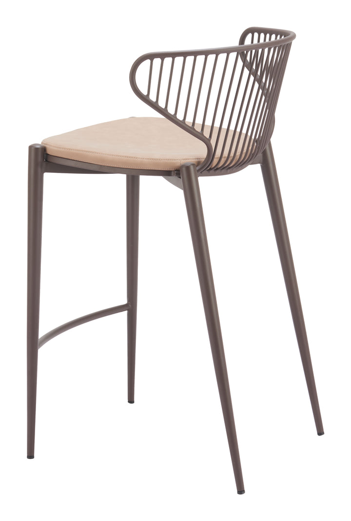 Zuo Silues Counter Stool (Set of 2) Taupe & Brown