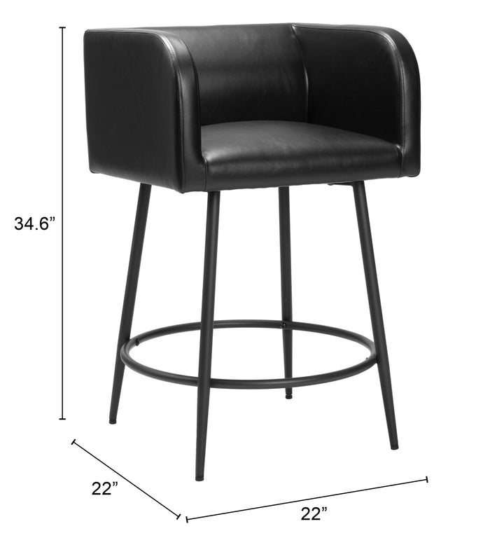 Zuo Horbat Counter Stool (Set of 2) Black