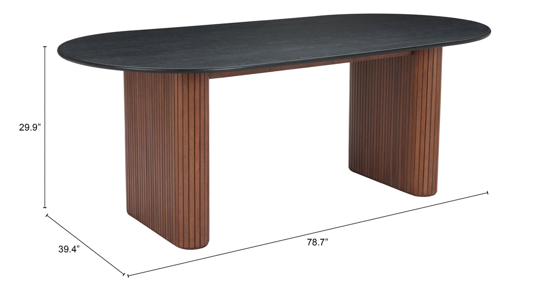Zuo Lassig Dining Table Black & Walnut