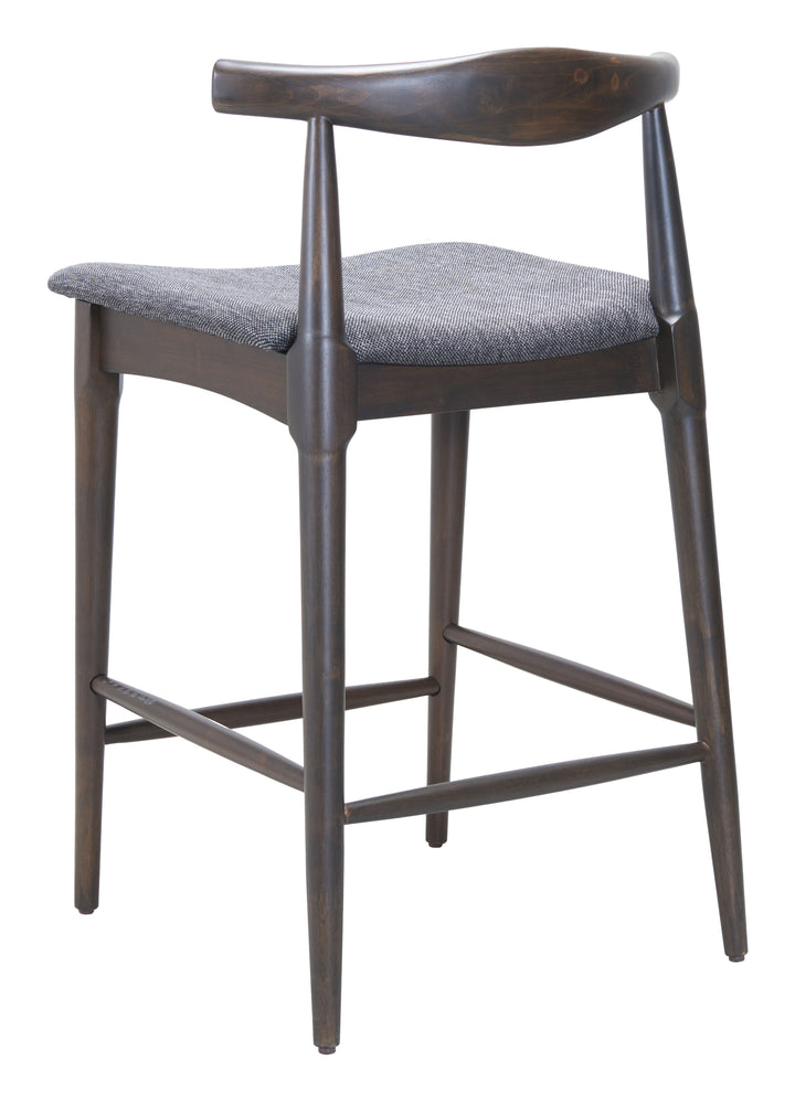 Zuo Tuzka Counter Stool (Set of 2) Gray & Espresso